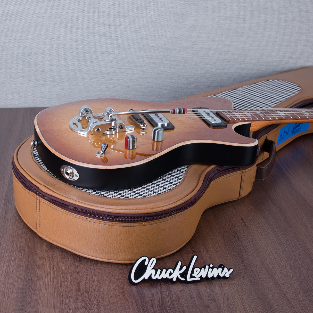 Powers Electric A-Type Electric Guitar - Wild Honey Burst - #B142