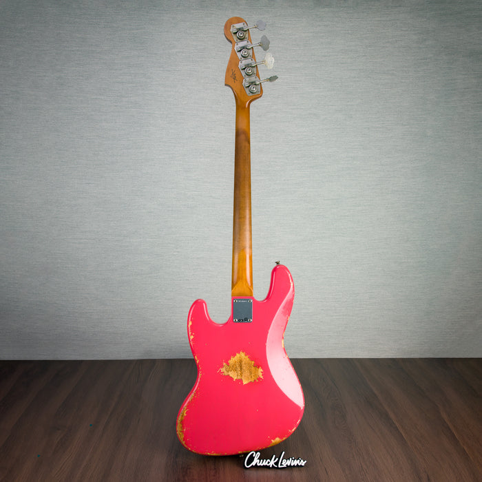 Fender Custom Shop 62 Jazz Bass Heavy Relic with Ebony Fingerboard - Watermelon King - CHUCKSCLUSIVE - #R130663