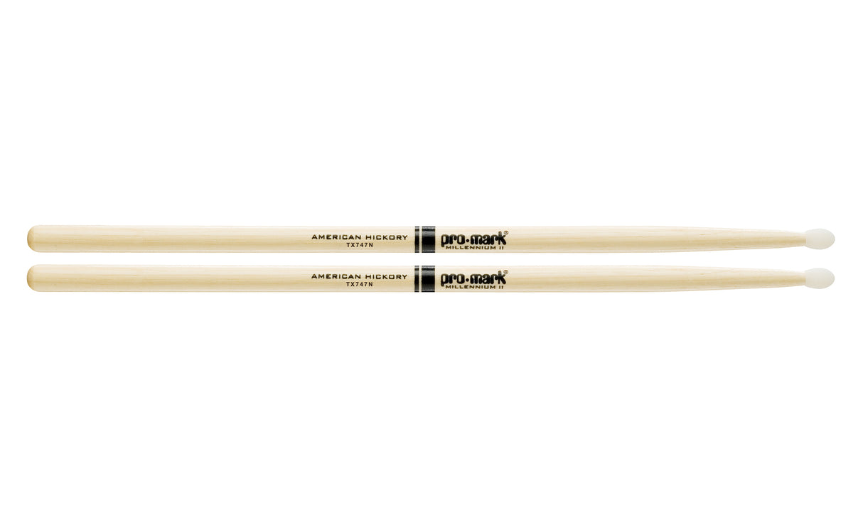 Promark TX747N Hickory 747 Nylon Tip drumstick