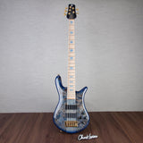 Spector Euro 5 LT Poplar Burl Over Ash 5-String Electric Bass Guitar - Faded Light Blue Gloss - CHUCKSCLUSIVE - #]C121NB23331
