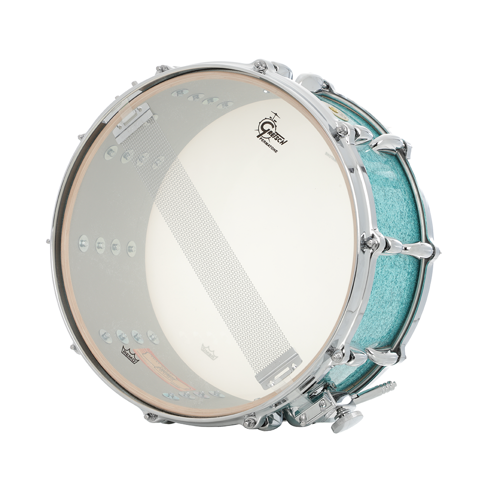 Gretsch USA Custom 6.5x14" 20-Lug Snare Drum - Nitron Turquoise Sparkle