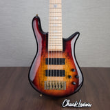 Spector Euro 6 LT Spalted Maple Bass Guitar - Fire Red Burst - CHUCKSCLUSIVE - #]C121SN 21115