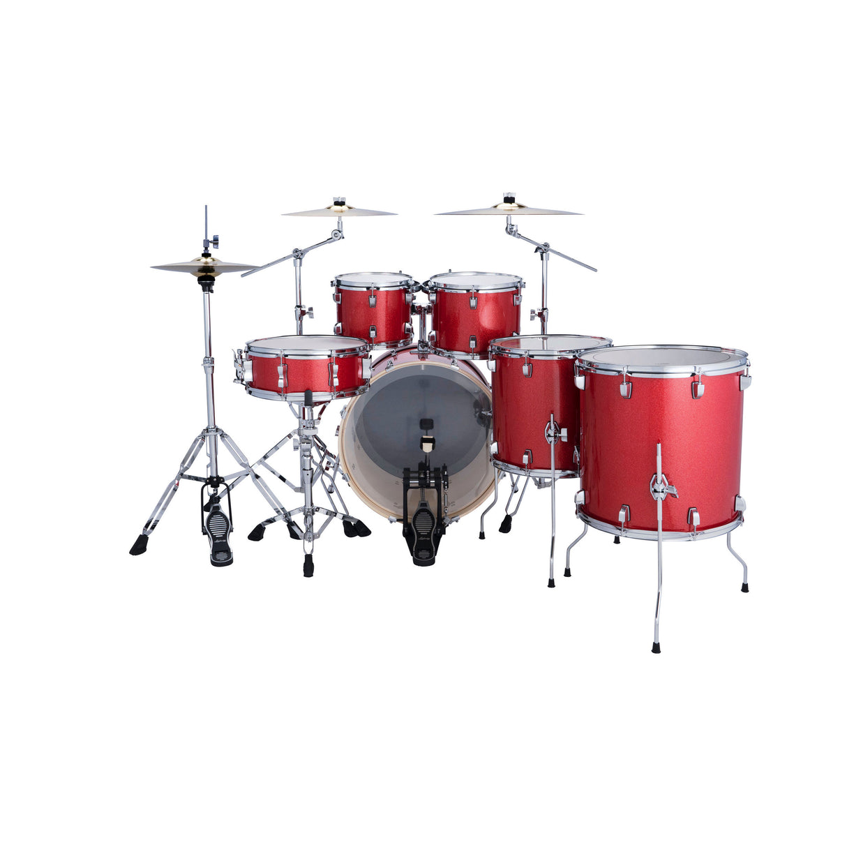 Ludwig Evolution 6-Piece Drum Kit with 22-Inch Kick - Crimson Sparkle