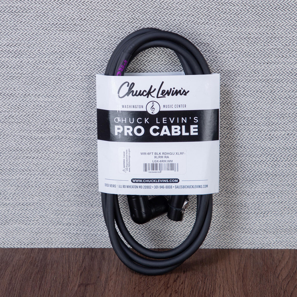 Chuck Levins LGXR-6-WM 6-Foot LGX Cable - Right Angle Male XLR