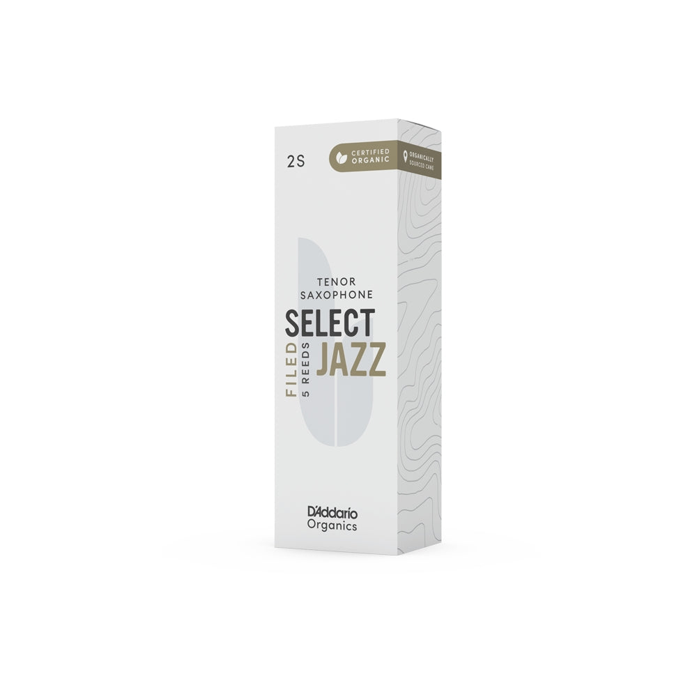 D'Addario Organic Select Jazz Filed Tenor Saxophone Reeds Strength 2 Soft 5-Pack