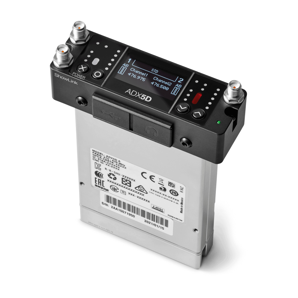 Shure ADX5D=-A Axient 2-Channel Portable Wireless Receiver