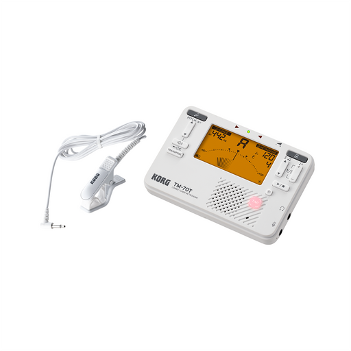 Korg TM70C-WH Tuner Metronome and Contact Mic - White