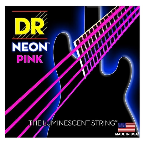 DR Strings NPB5-45 5-String Bass Guitar Strings - Pink