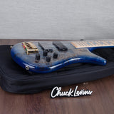 Spector Euro 5 LT Poplar Burl Over Ash 5-String Electric Bass Guitar - Faded Light Blue Gloss - CHUCKSCLUSIVE - #]C121NB23330