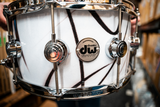 DW Collector's Pure Oak Snare, 14 x 6.5-Inch - White Glass Contrail