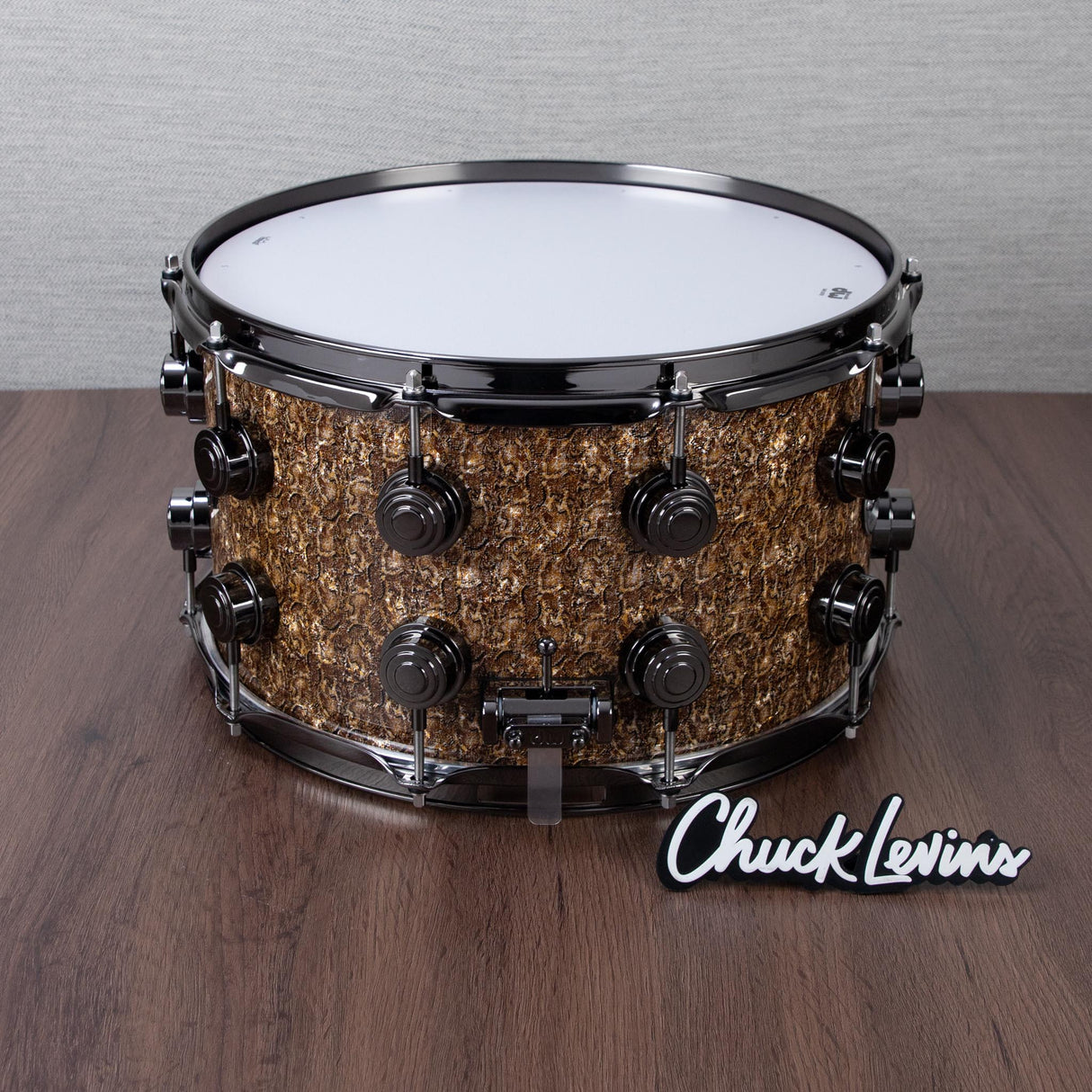 DW 8 x 14-Inch Collector's X1 Maple Snare Drum - FP Gold BOA with Black Nickel Hardware