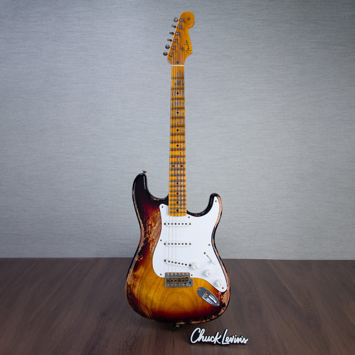 Fender Custom Shop 70th Anniversary '54 Stratocaster Super Heavy Relic - Bleached 3-Tone Sunburst - #XN4328