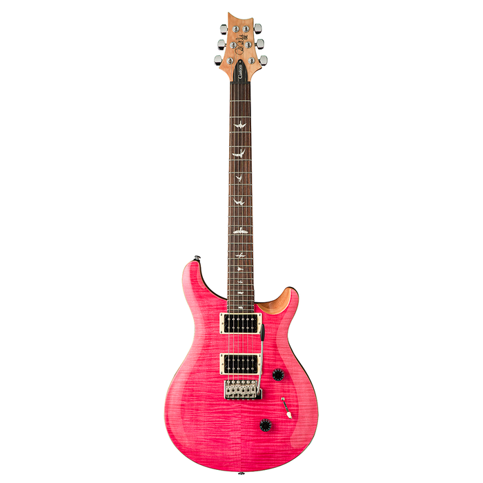 PRS 2021 SE Custom 24 Electric Guitar - Bonni Pink, Natural Back