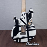 EVH Custom Shop Special Edition Wolfgang Stripes Electric Guitar - White/Black Stripes - #WG17642A