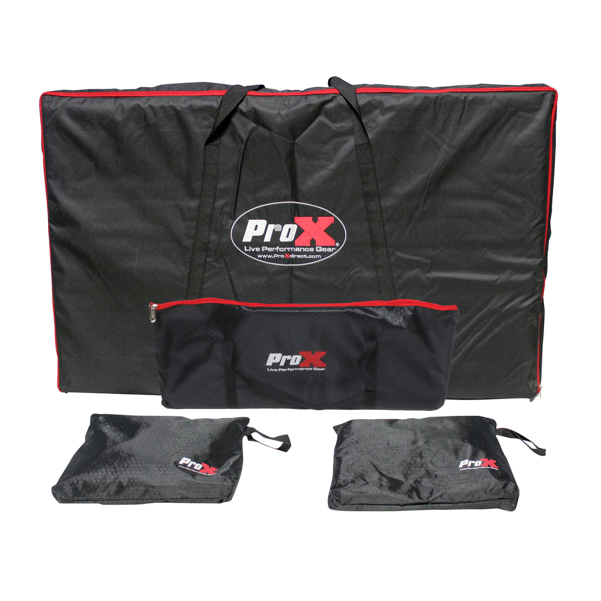 ProX XF-4X3048W MK2 Four Panel Collapse and Go DJ Facade with White Frame and Carry Bag