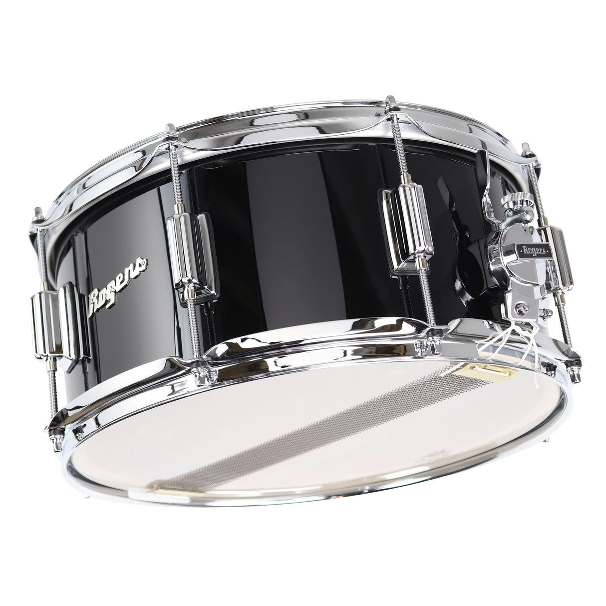 Rogers PowerTone 26PB 6.5x14 Wood Shell Snare Drum - Piano Black