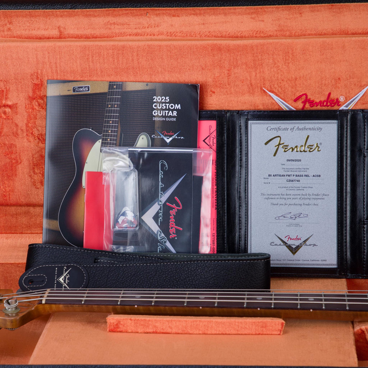 Fender Custom Shop Artisan Flame Precision Bass Electric Guitar - Aged Cherry Sunburst - #CZ587740