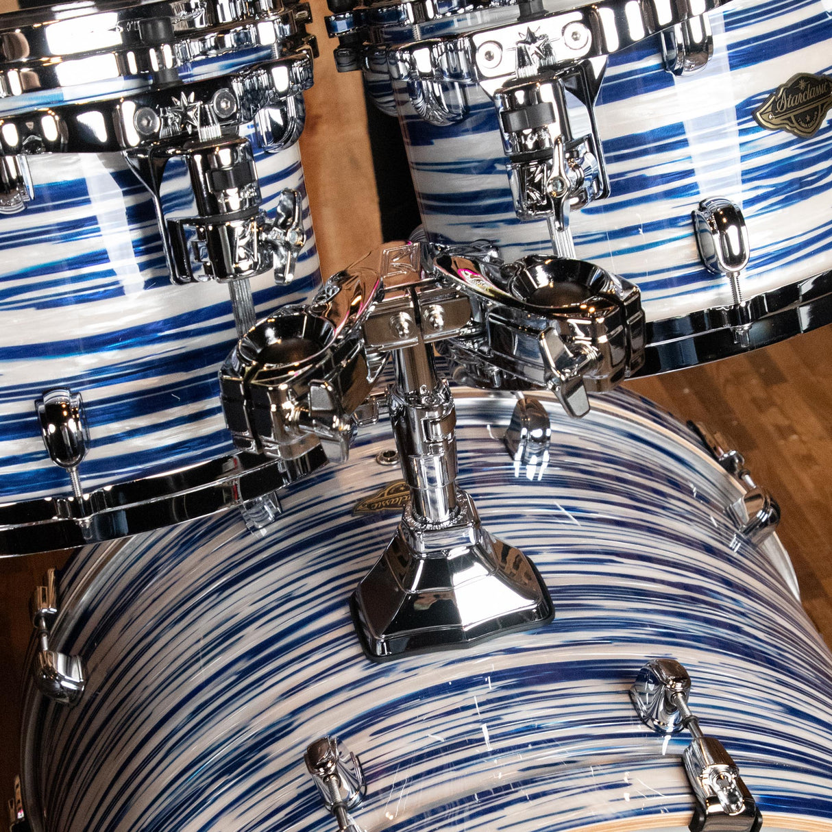 Tama Starclassic Walnut/Birch 5-Piece Shell Pack - Blue and White Oyster