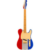 Fender Buck Owens Signature Telecaster Electric Guitar - Red, Silver and Blue Sparkle
