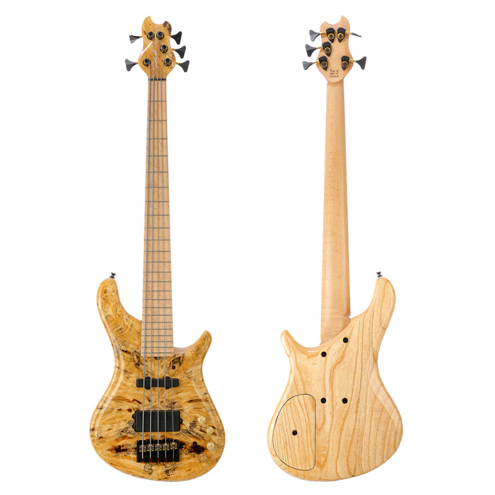 Brubaker NBS-5 Custom Burl Top 5-String Electric Bass - Natural Burl