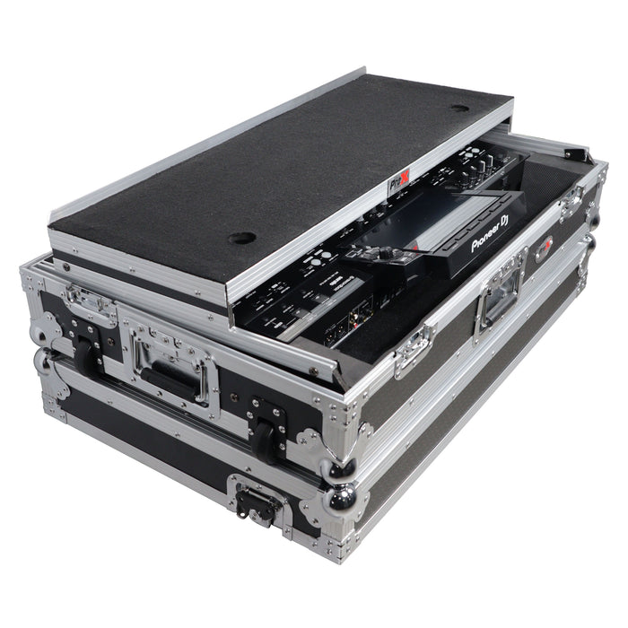 Pro X XS-XDJRX3WLT ATA Flight Case ATA Flight Case for Pioneer XDJ-RX3 DJ Controller with Laptop Shelf 1U Rack Space and Wheels