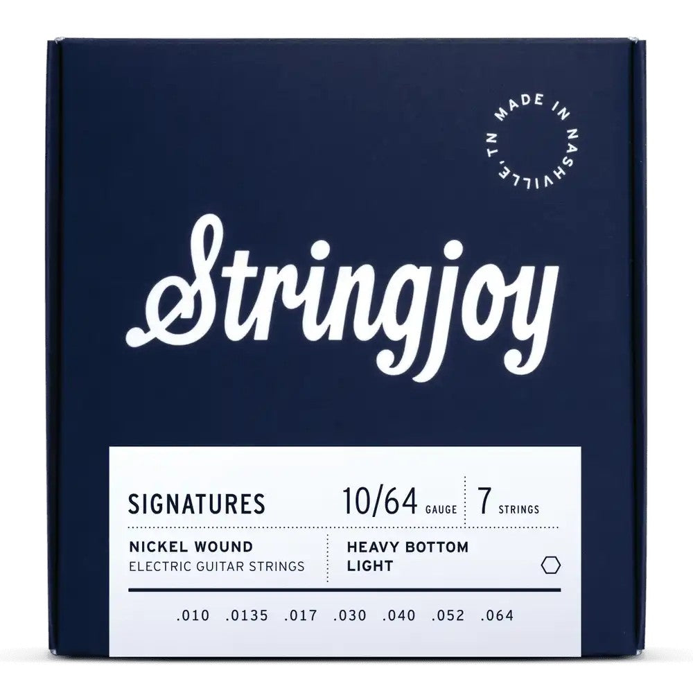 Stringjoy Signatures Nickel-Wound 7-String Electric Guitar Strings - Light Top Heavy Bottom Gauge (.010-.064)