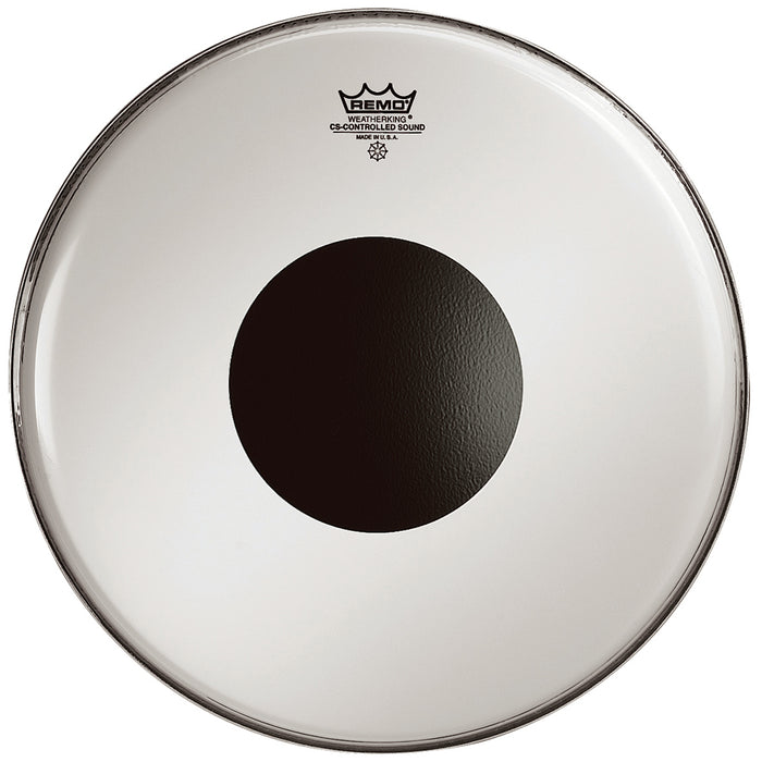 Remo 20" Clear Controlled Sound Bass Drum Head With Black Dot