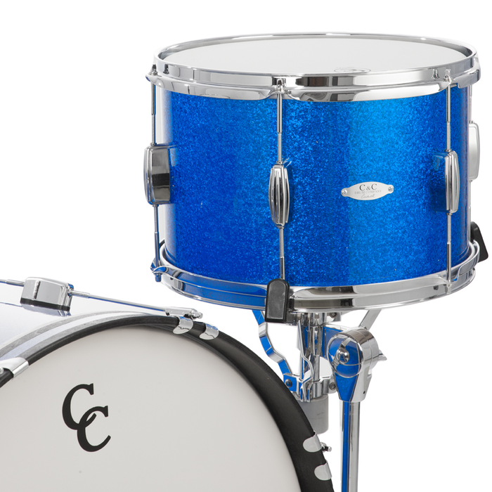 C&C Drums Player Date II Big Band 3-Piece Shell Pack - Blue Sparkle Wrap