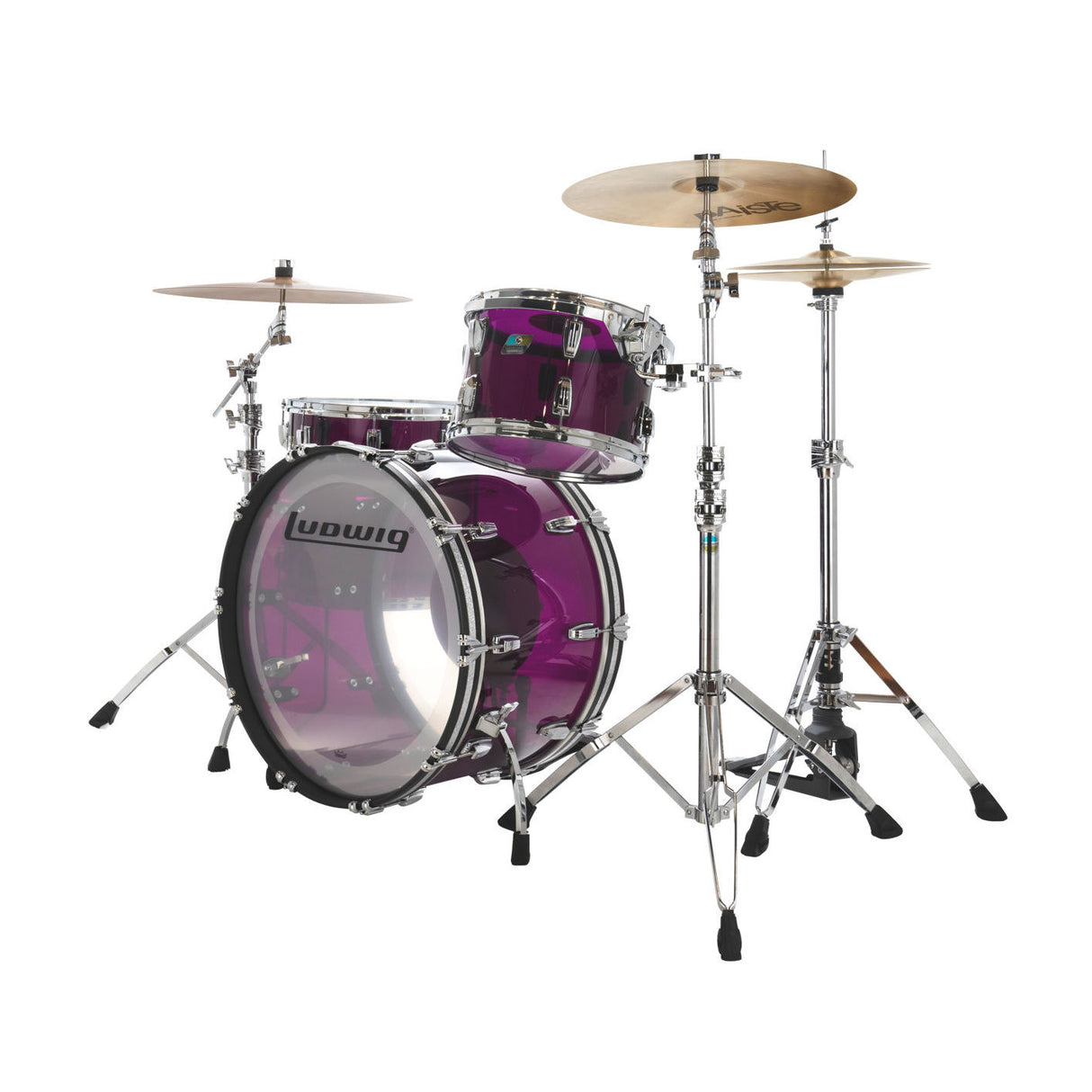 Ludwig Vistalite Pro Beat 3-Piece Shell Pack with 24-Inch Kick - Purple