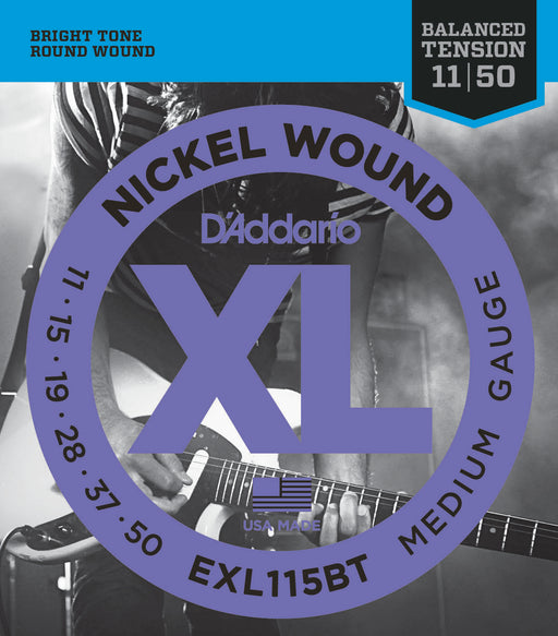 D'addario EXL115BT Nickel Wound Electric Guitar Strings, Balanced Tension Medium, 18568