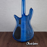Spector Euro 4 LT Poplar Burl Over Ash Electric Bass Guitar - Faded Light Blue Gloss - CHUCKSCLUSIVE - #]C121NB23307