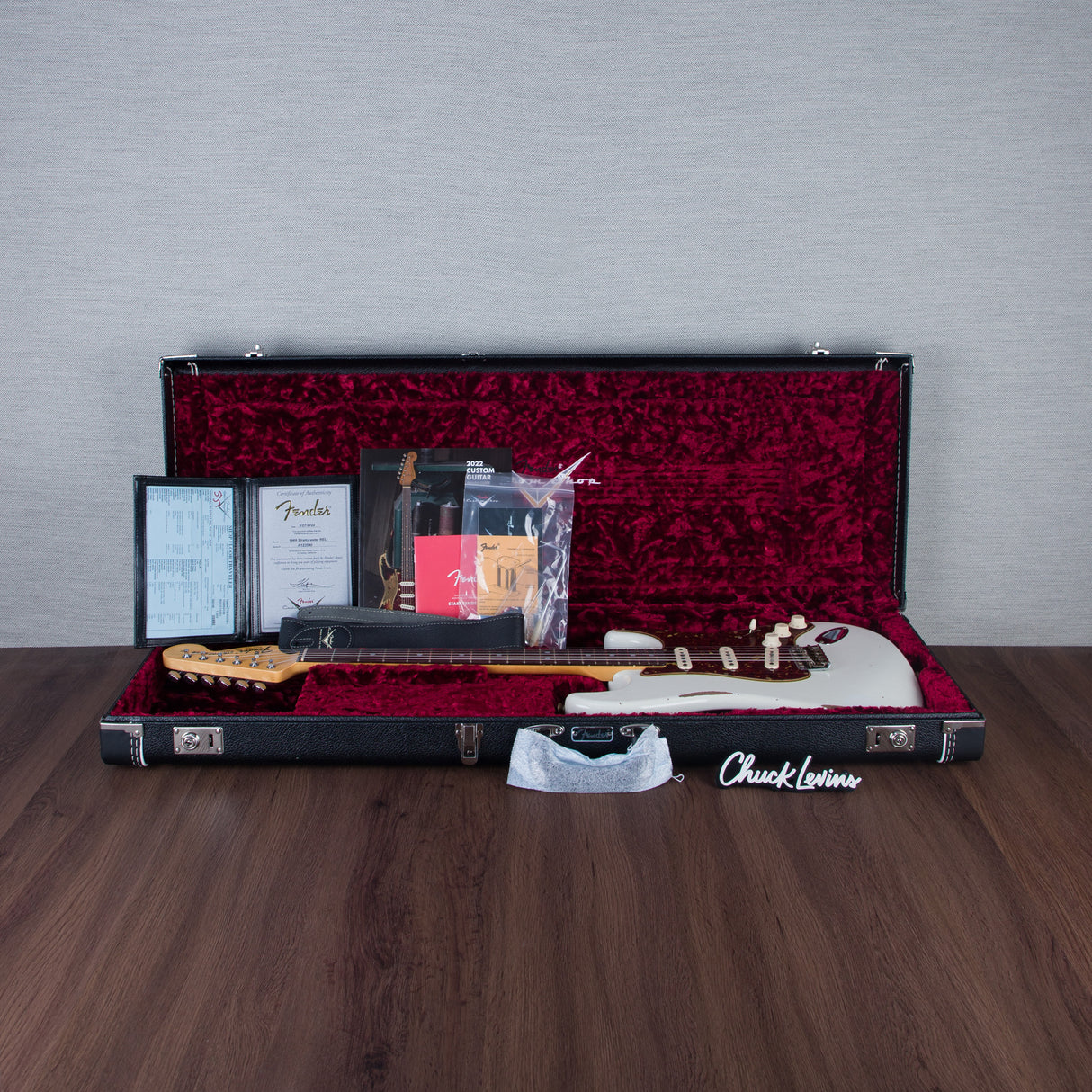 Fender Custom Shop 1969 Stratocaster Electric Guitar - Aged Olympc White - #R123540