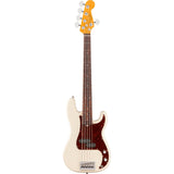 Fender American Professional Precision V 5-String Electric Bass Guitar, Rosewood Fingerboard - Olympic White