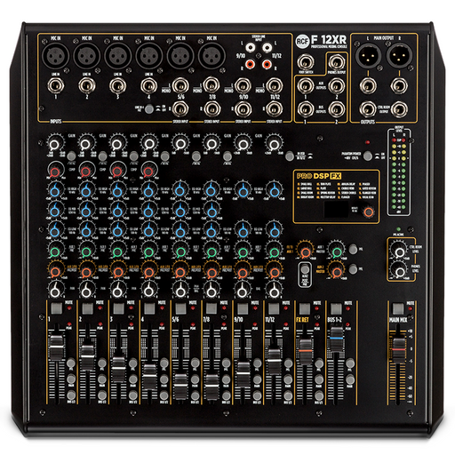 RCF F-12XR 12-Channel Mixing Console with Multi-FX and Recording