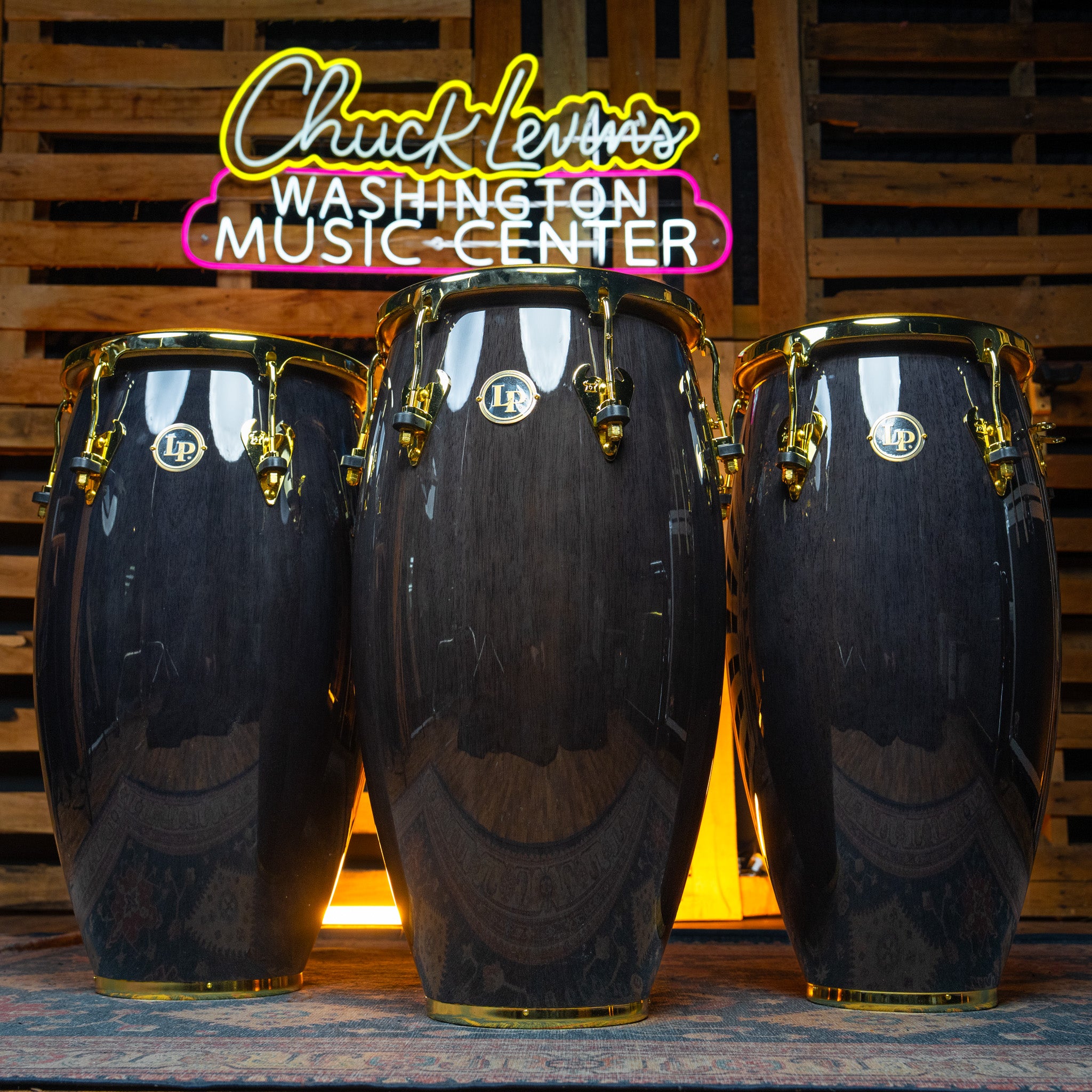 LP Matador Quinto, Conga, and Tumba Set, Siam Oak - Black with