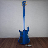 Spector Euro 4 LT Poplar Burl Over Ash Electric Bass Guitar - Faded Light Blue Gloss - CHUCKSCLUSIVE - #]C121NB23300