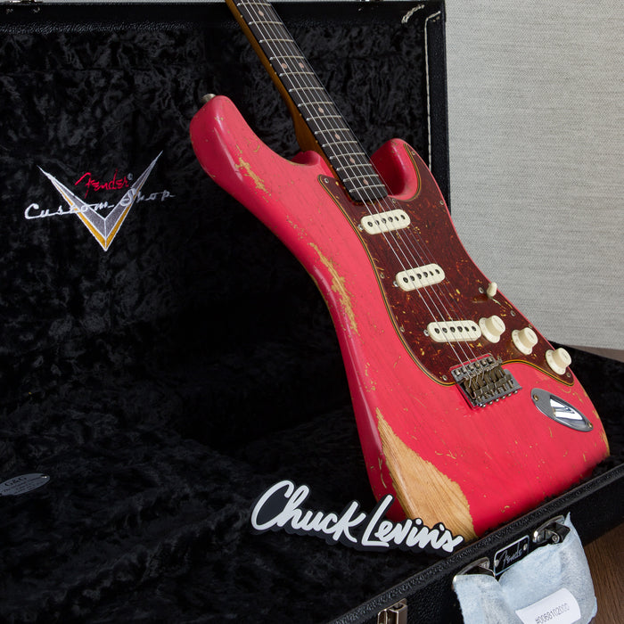 Fender Custom Shop 62 Stratocaster Heavy Relic Electric Guitar, Ebony Fingerboard - Watermelon King - CHUCKSCLUSIVE - #R129660