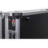 ProX XS-TMC1012WLTFSTND DJ Coffin Flight Case for (2) 1200 Style Turntables 10-inch 12-inch Mixers with Sliding Laptop Shelf and Wheels