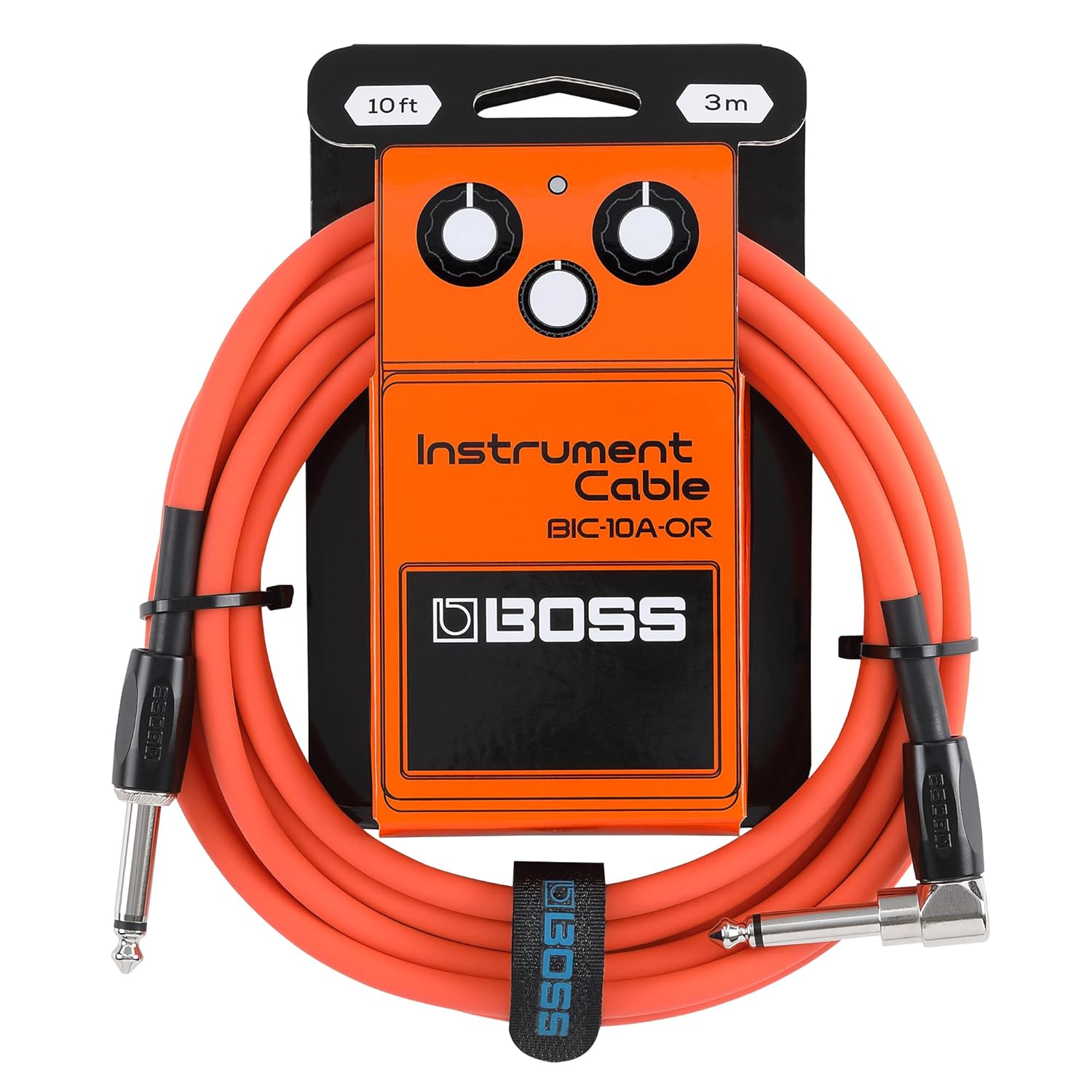 Boss BIC-10A 10ft Straight-Angled Instrument Cable Orange