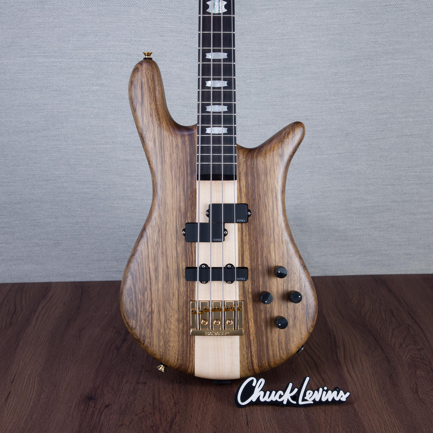 Spector Euro 4 LT Solid Korina Wings Electric Bass Guitar - Natural Satin - CHUCKSCLUSIVE - #NB23504