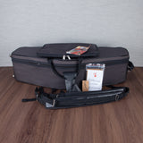 Marcus Bonna Double Case for Tenor and Soprano Sax with Fixed Straight Neck - Carbon Fiber - Dark Brown