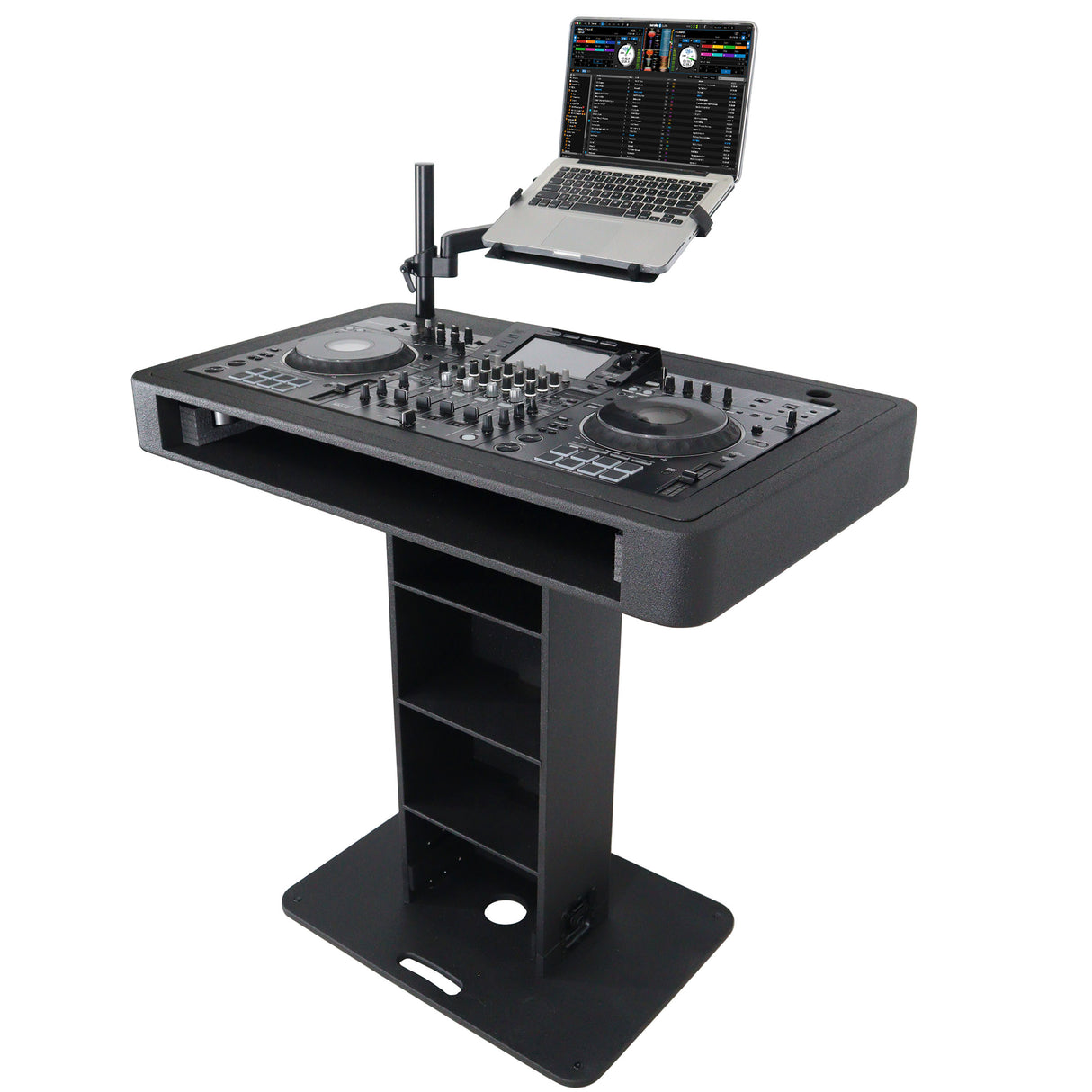 ProX XZF-DJCTBL Control Tower DJ Podium for Pioneer DDJ-REV7 XDJ-XZ FLX10 RANE Four - Black Finish