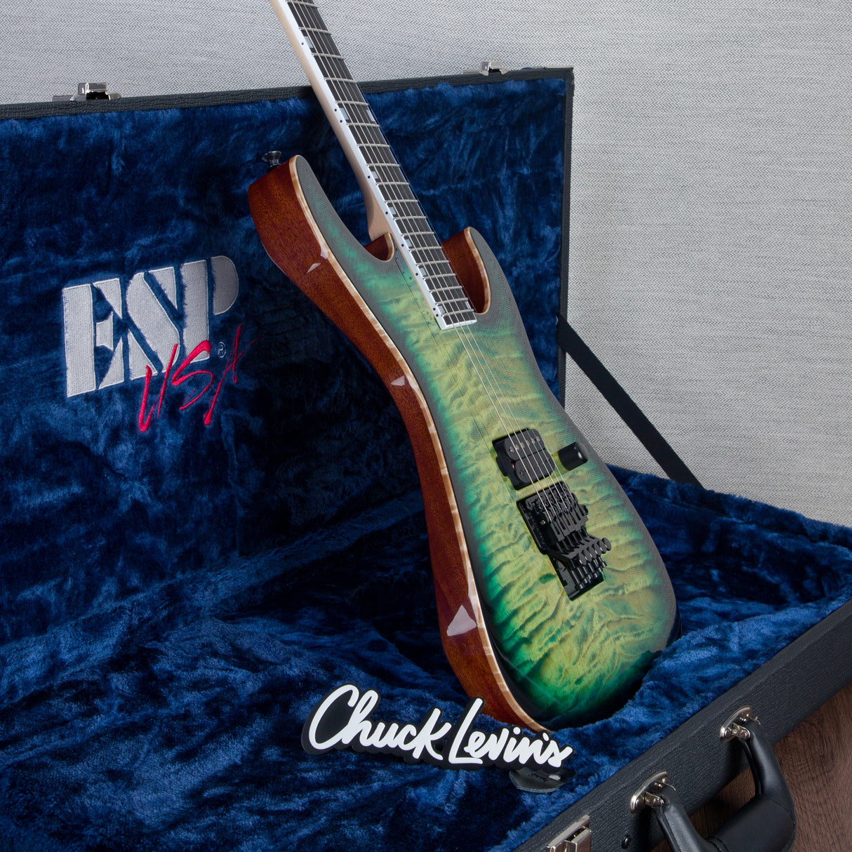 ESP USA M-I FR-DLX Flamed Maple Electric Guitar - Dark Lime Sunburst - #US23319