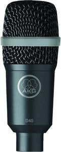 AKG D40 Live Dynamic Instrument Microphone With Drum Mount Clip