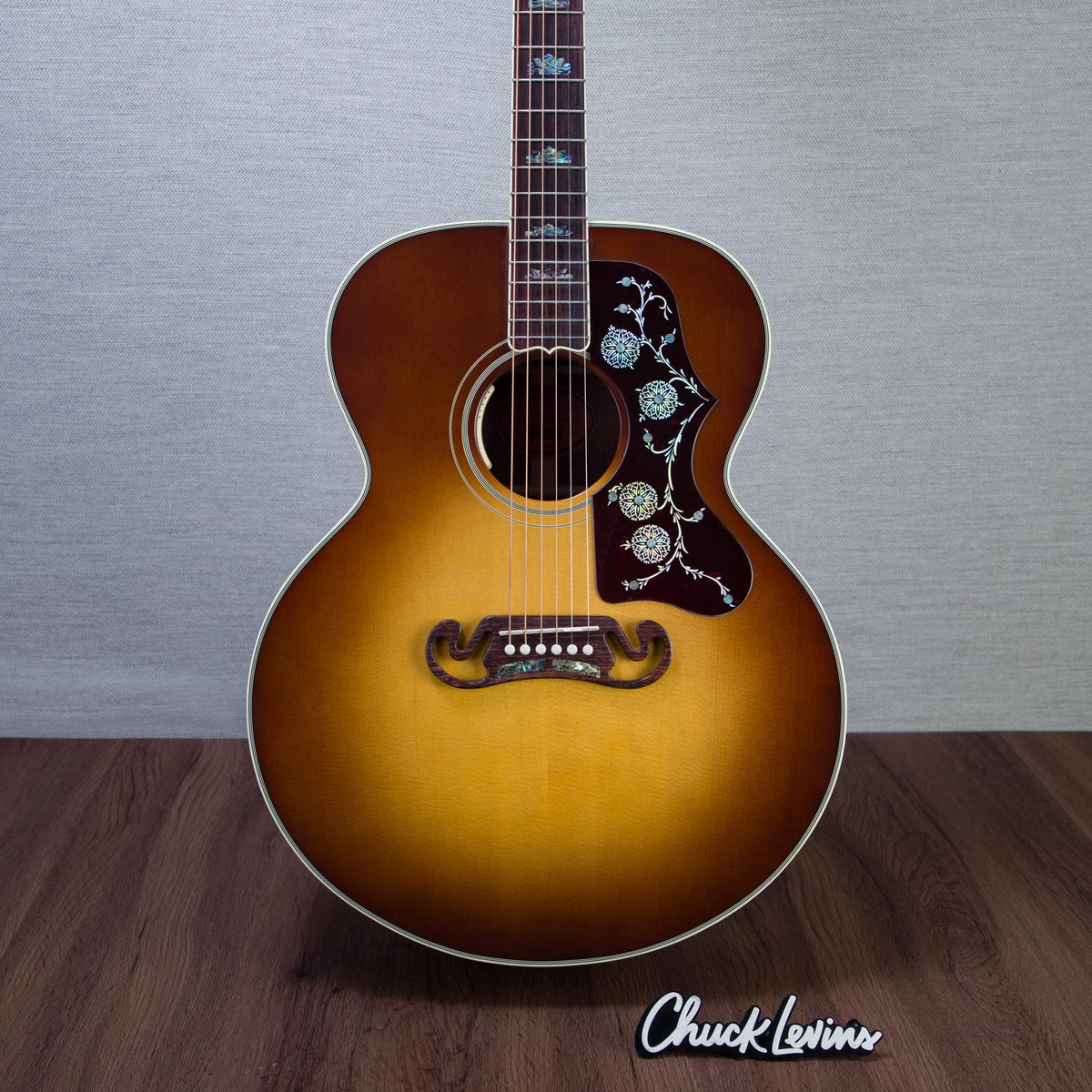 Gibson Custom Shop SJ-200 Elegant Koa Koa/Sitka Spruce Acoustic Electric Guitar - Honey Burst - #21496012