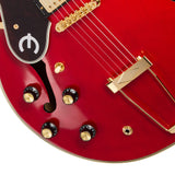 Epiphone Masterbuilt Gem Archer Sheraton Singature Semi-Hollow Left Handed Electric Guitar - Cherry Red