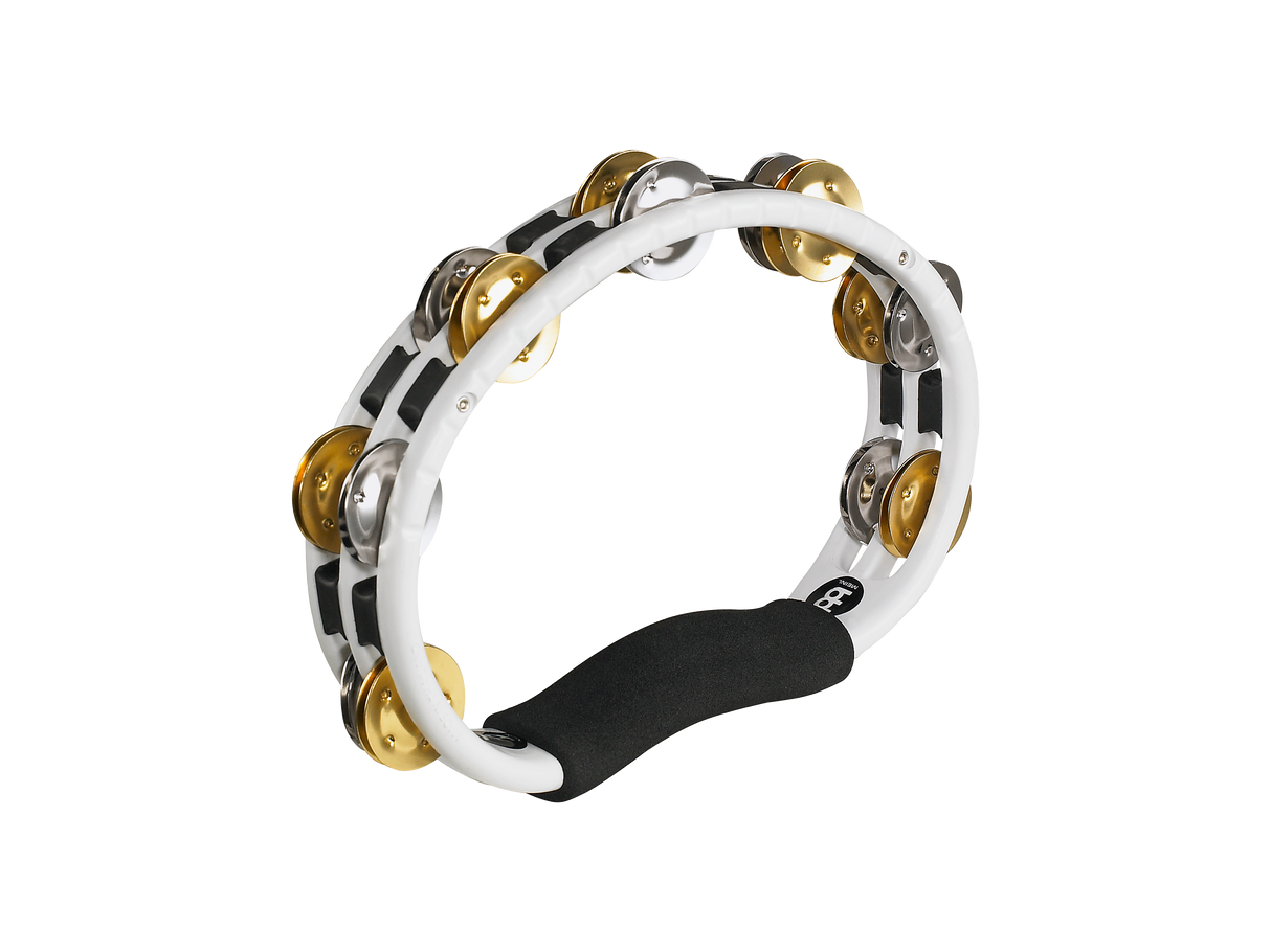 Meinl TMT1M-WH Hand Held Recording Combo ABS Tambourine Dual Alloy Jingles 2 rows