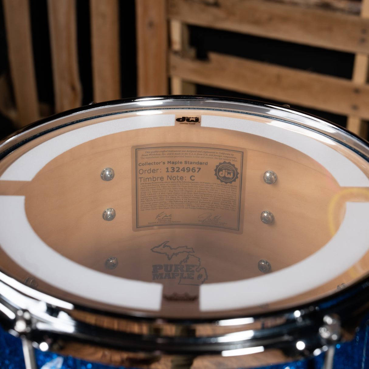 DW Collector's Standard Maple 4-Piece Shell Pack, 22-Inch Kick - Blue Glass