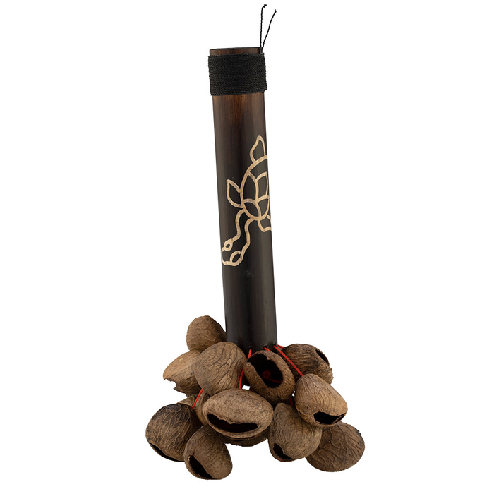 Pearl Pangi Nut Shaker with Bamboo Handle