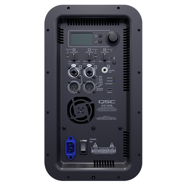 QSC KC12-BK 3000-Watts Active 3-Way Column Loudspeaker System - Black